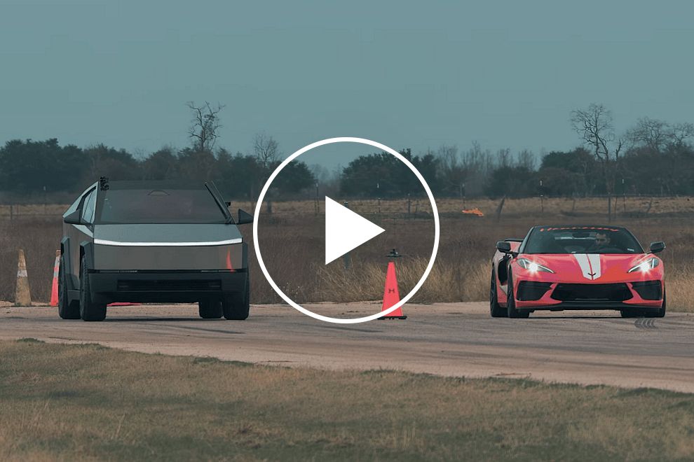 Drag Race: Hennessey's 708-HP Corvette Convertible Takes On Tesla Cybertruck