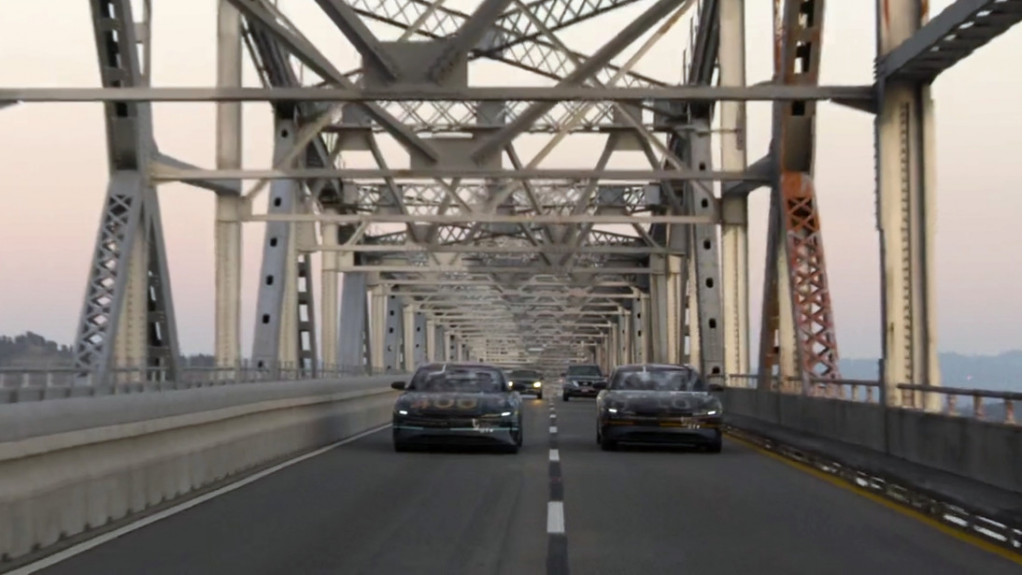 Lucid Air range test video - Richmond San Rafael Bridge