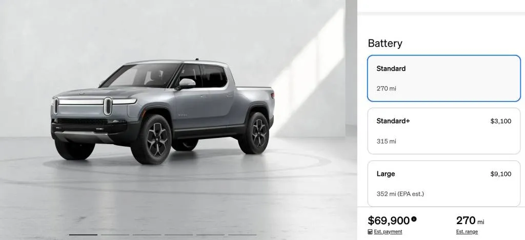 Rivian R1T Standard pack details - Feb. 2024