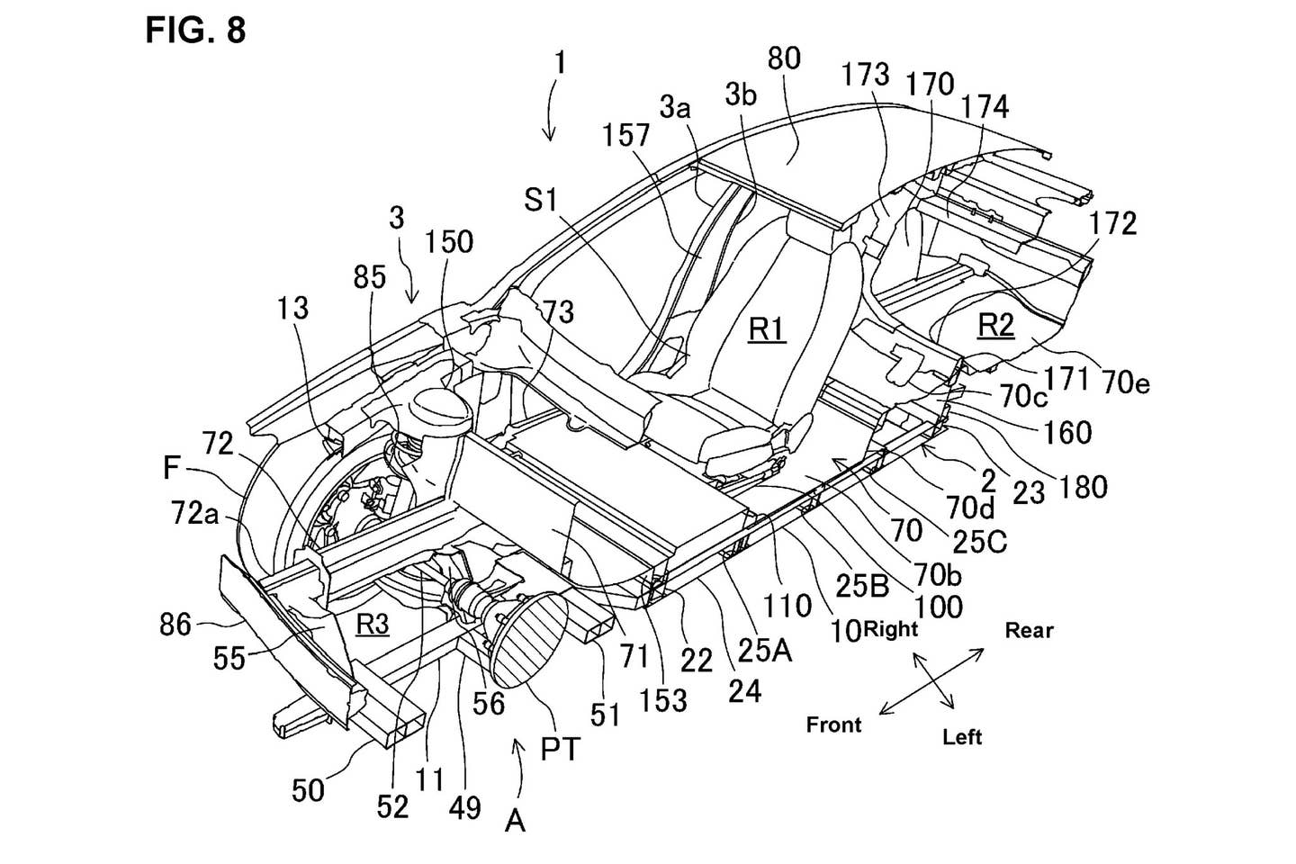 Mazda patent for an electric sedan