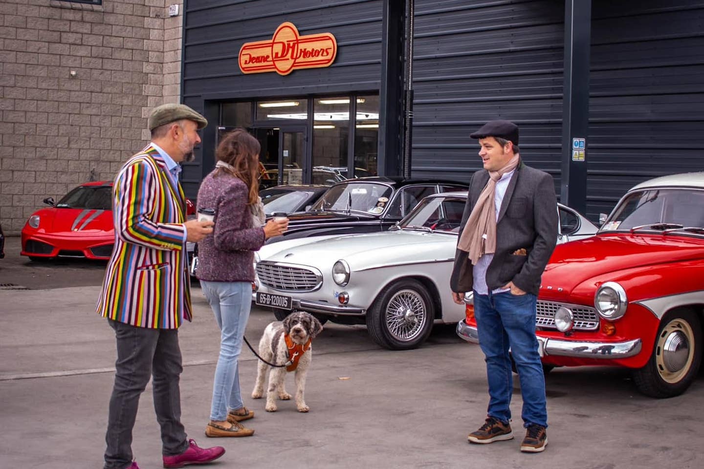 A classic Volvo meet out front of Deane Motors