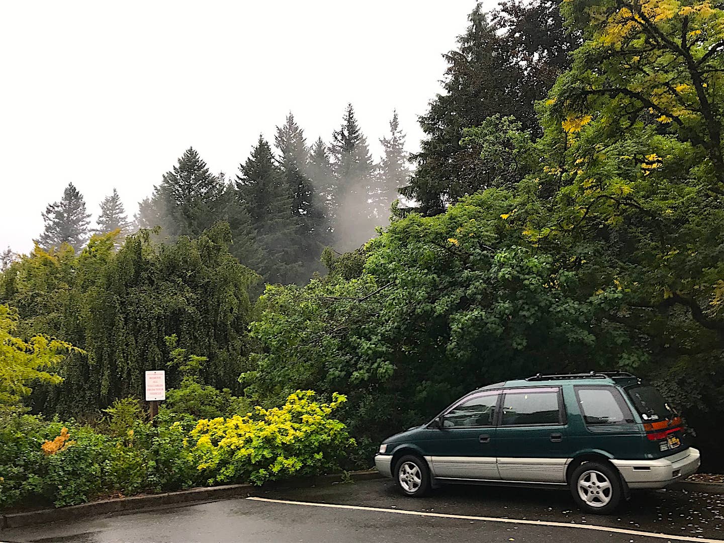 A 1996 Mitsubishi Chariot Resort Runner GT at Hoyt Arboretum in Portland, OR