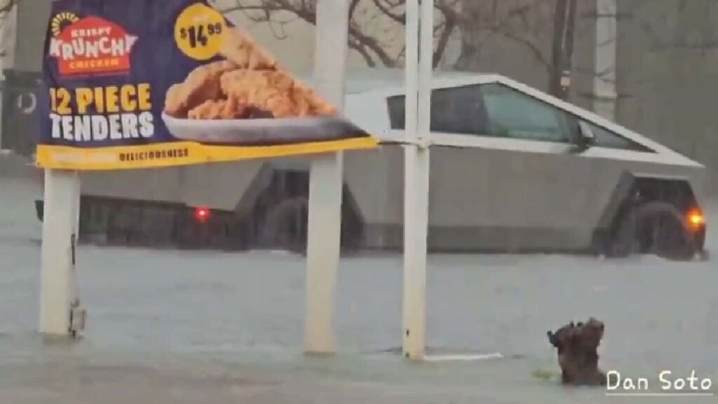 AccuWeather Calls Out Tesla Cybertruck Caught In New Orleans Storm