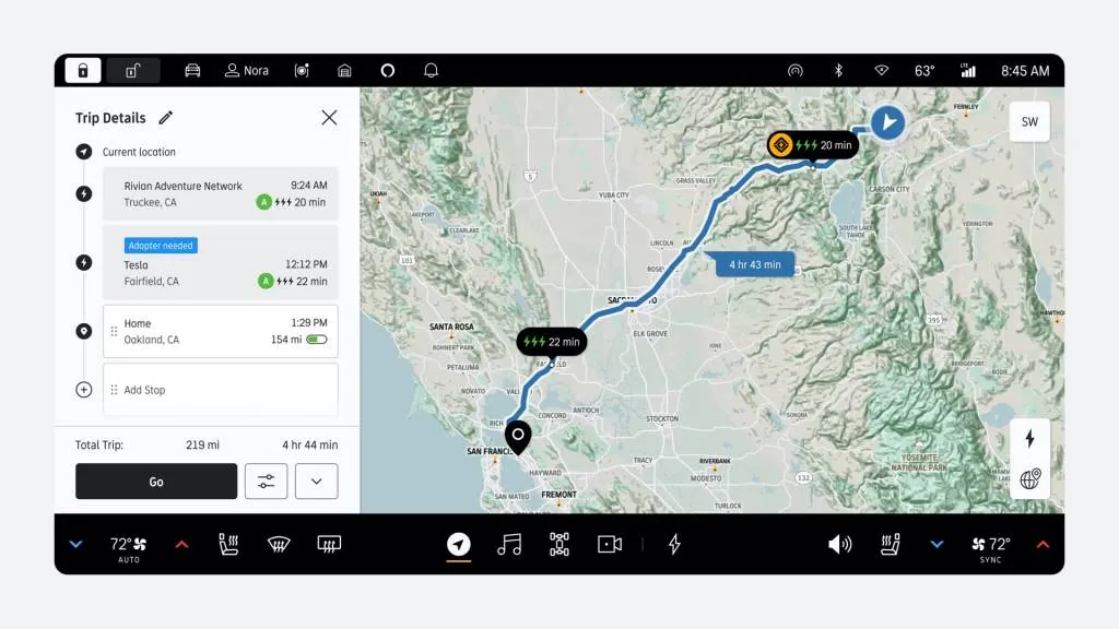 Rivian charging grades for trip planning - Software Update 2024.11.01