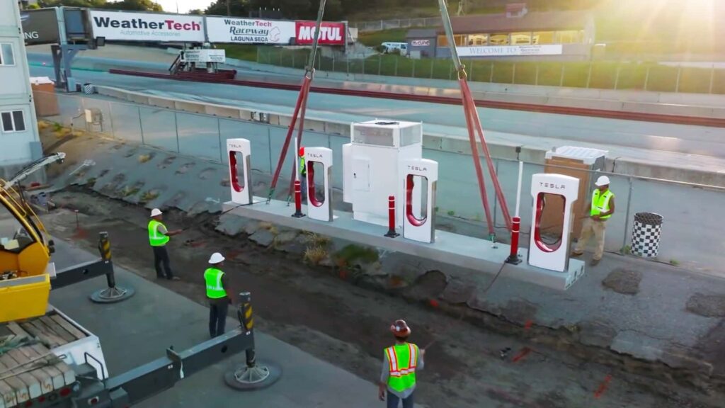 Tesla’s Prefabricated Supercharger Units Can Go Online Four Days After Being Delivered